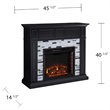 Bowery Hill Engineered Wood Marble Electric Fireplace in Black
