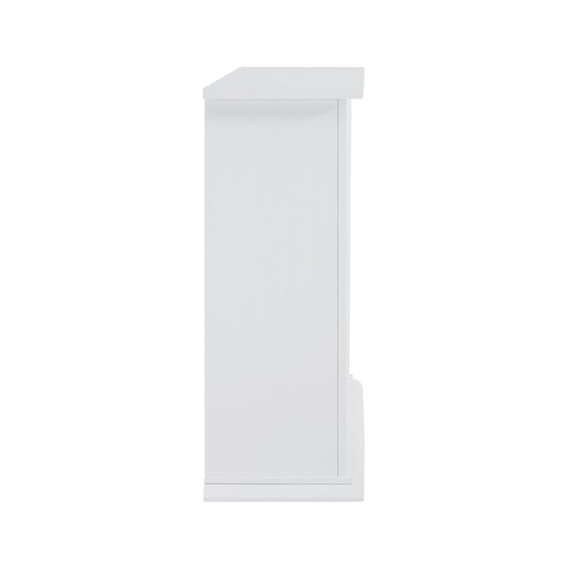 Bowery Hill Engineered Wood Tiled Marble Electric Fireplace in White