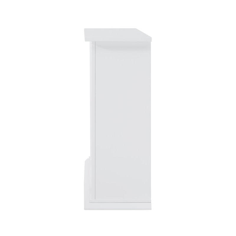 Bowery Hill Engineered Wood Tiled Marble Electric Fireplace in White