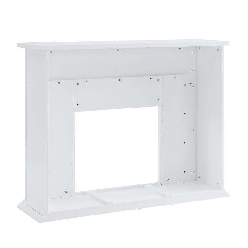 Bowery Hill Engineered Wood Tiled Marble Electric Fireplace in White