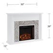 Bowery Hill Engineered Wood Tiled Marble Electric Fireplace in White