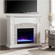 Bowery Hill Engineered Wood Color Changing Electric Fireplace in White