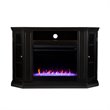 Bowery Hill Engineered Wood Color Changing Electric Fireplace in Black