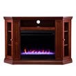 Bowery Hill Engineered Wood Color Changing Electric Fireplace in Brown