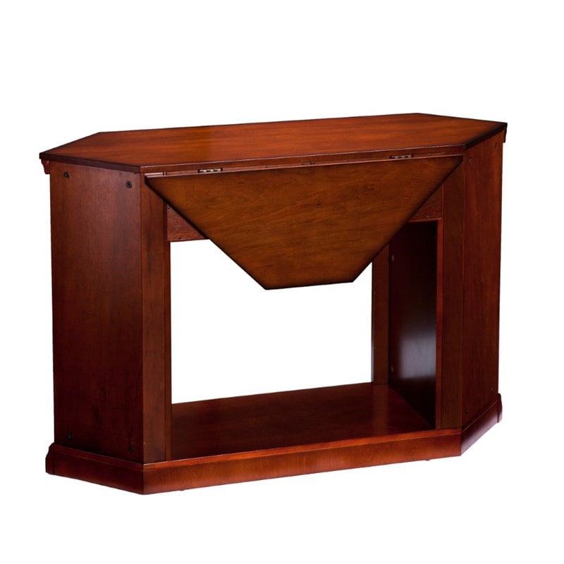 Bowery Hill Engineered Wood Color Changing Electric Fireplace in Brown