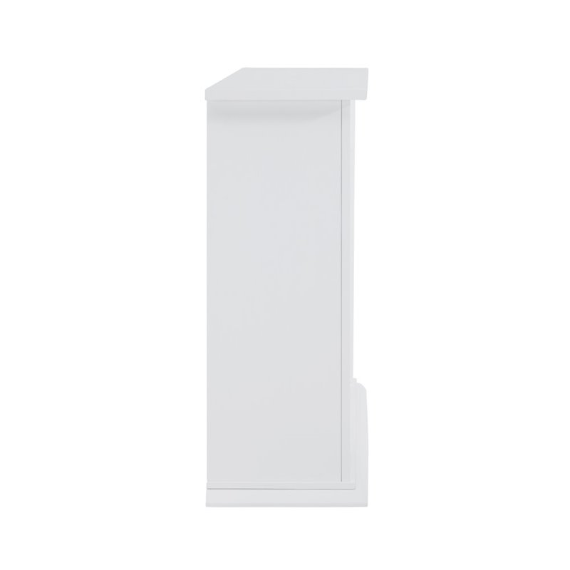 Bowery Hill Rubberwood White Electric Fireplace Rectangular Color Changing Lights 50