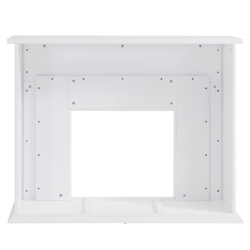 Bowery Hill Rubberwood White Electric Fireplace Rectangular Color Changing Lights 50