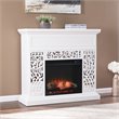 Bowery Hill Contemporary Wood Electric Fireplace in White Finish