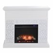 Bowery Hill Contemporary Wood Electric Fireplace in White Finish