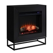 Bowery Hill Contemporary Metal Electric Fireplace in Black Finish