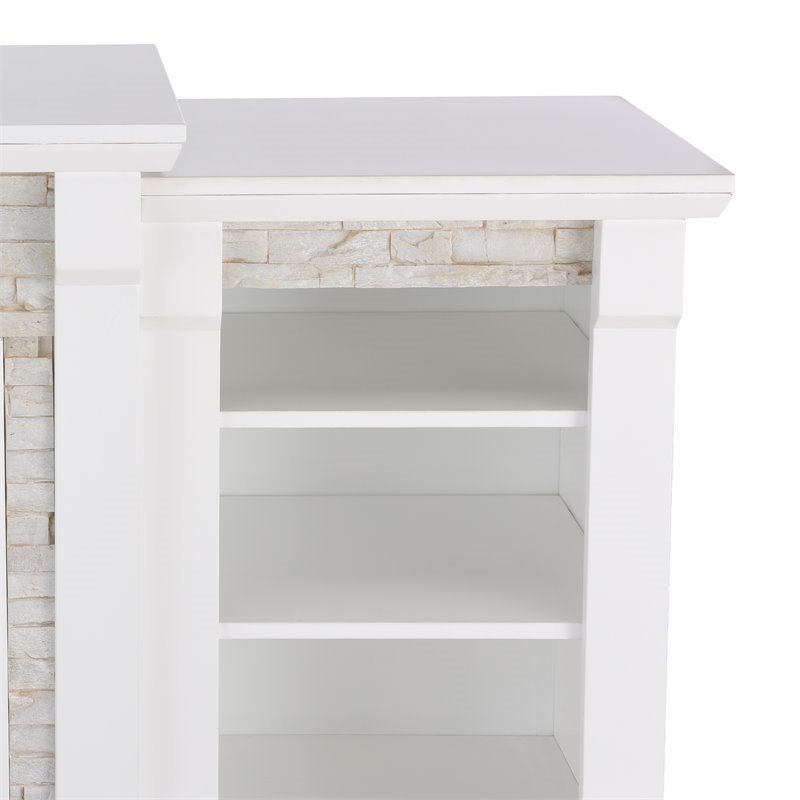 Bowery Hill Traditional Engineered Wood Electric Fireplace in White