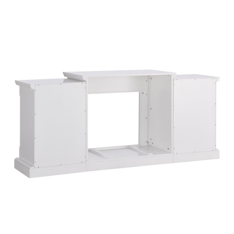 Bowery Hill Traditional Engineered Wood Electric Fireplace in White