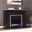 Bowery Hill Wood Black Electric Fireplace Rectangular Color Changing Lights 40