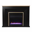 Bowery Hill Wood Black Electric Fireplace Rectangular Color Changing Lights 40