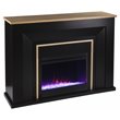 Bowery Hill Wood Black Electric Fireplace Rectangular Color Changing Lights 40