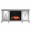 Bowery Hill Traditional Wood Electric Fireplace Media Console in Silver