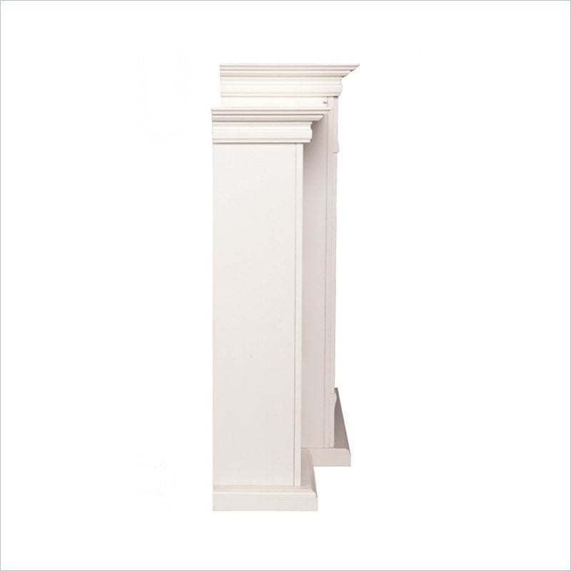 Bowery Hill Traditional Wood Electric Fireplace with Bookcases in Ivory