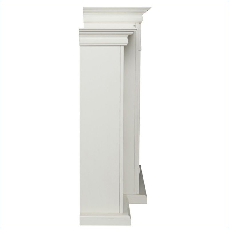 Bowery Hill Traditional Wood Electric Fireplace with Bookcases in Ivory