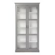Bowery Hill Transitional Wood Tall Curio Cabinet in Gray Finish