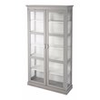 Bowery Hill Transitional Wood Tall Curio Cabinet in Gray Finish