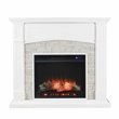 Bowery Hill Transitional Wood Electric Media Fireplace in White