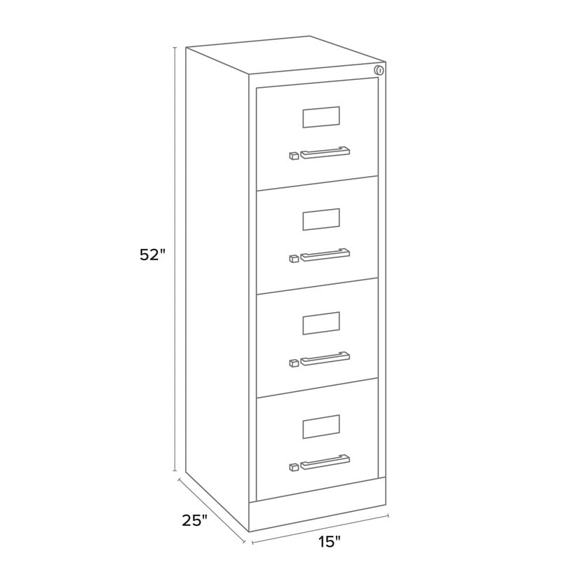 Bowery Hill 4 Drawers Vertical Beige Metal Filing Cabinet Pre-assembled