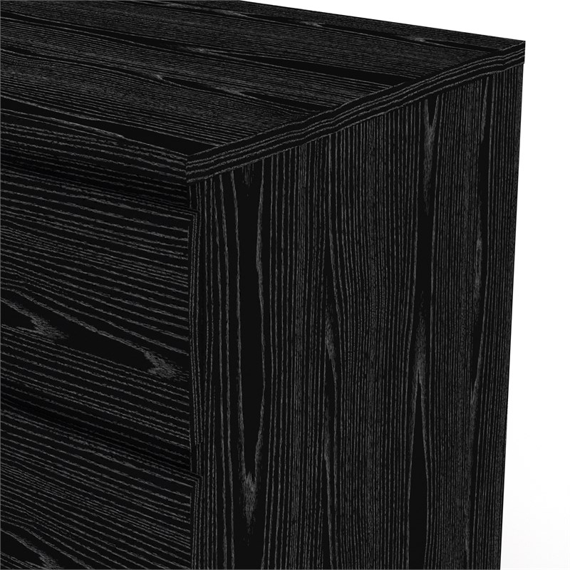 Bowery Hill Contmeporary 6 Drawer Double Dresser in Black Woodgrain