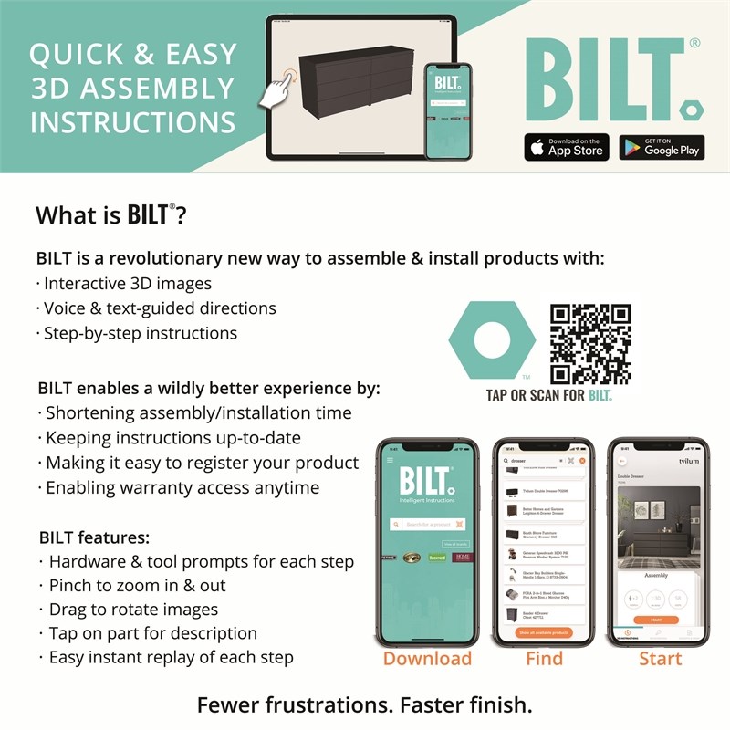 Bowery Hill Contmeporary 6 Drawer Double Dresser in Black Woodgrain