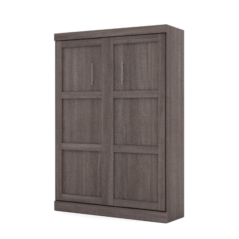 Bowery Hill Transitional Queen Wall Bed in Bark Gray