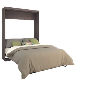 Bowery Hill Transitional Queen Wall Bed in Bark Gray