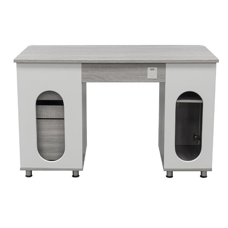 Bowery Hill Modern Industrial Small Computer Desk in Gray