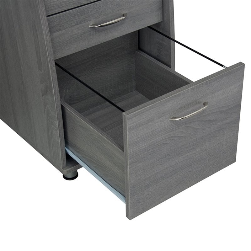 Bowery Hill Modern Industrial Small Computer Desk in Gray