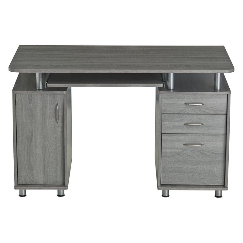 Bowery Hill Modern Industrial Small Computer Desk in Gray