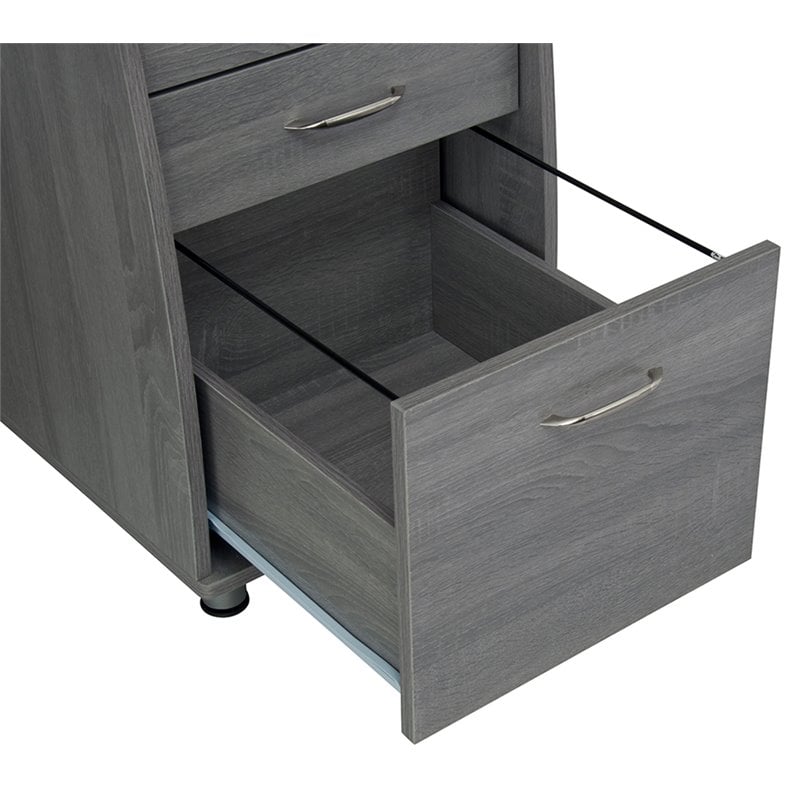 Bowery Hill Modern Industrial Small Computer Desk in Gray