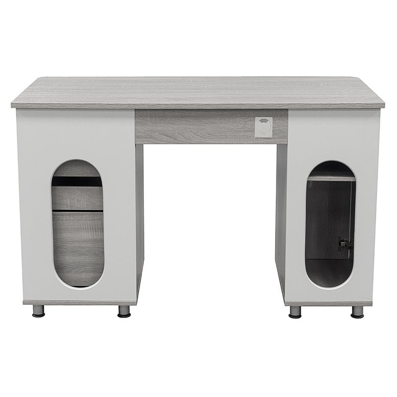 Bowery Hill Modern Industrial Small Computer Desk in Gray