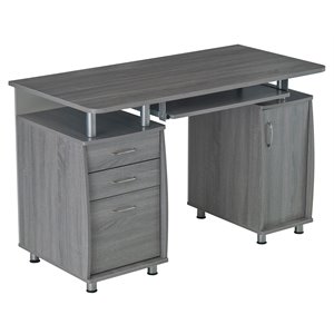 bowery hill modern industrial small computer desk in gray