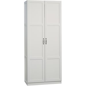 bowery hill transitional adjustable storage cabinet in white