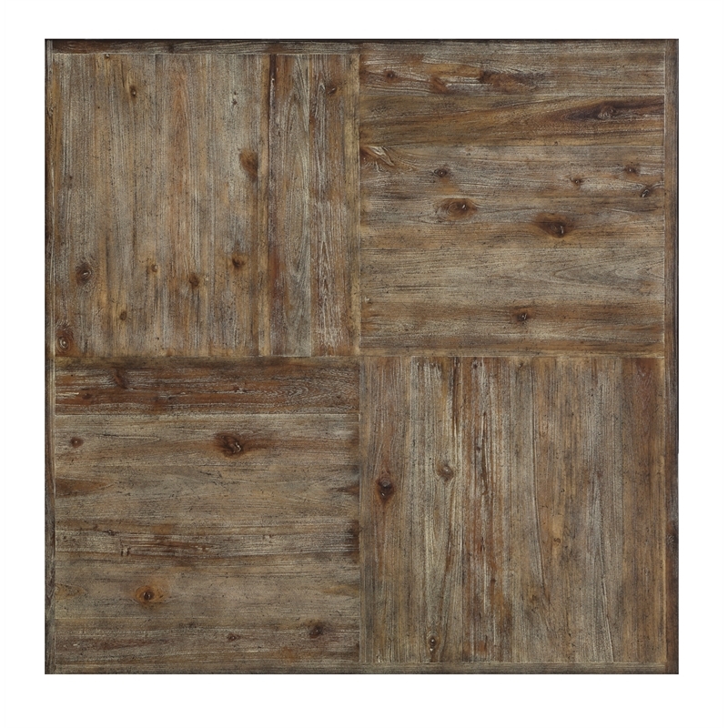 Bowery Hill Square Farmhouse Wood Coffee Table in Light Brown