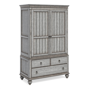bowery hill farmhouse wooden plymouth armoire in gray finish