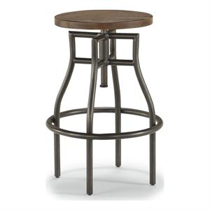 Bowery Hill Farmhouse Wooden Carpenter Stool in Brown Finish