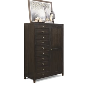 Bowery Hill Mid-Century Gentleman's Chest in Dark Brown Finish
