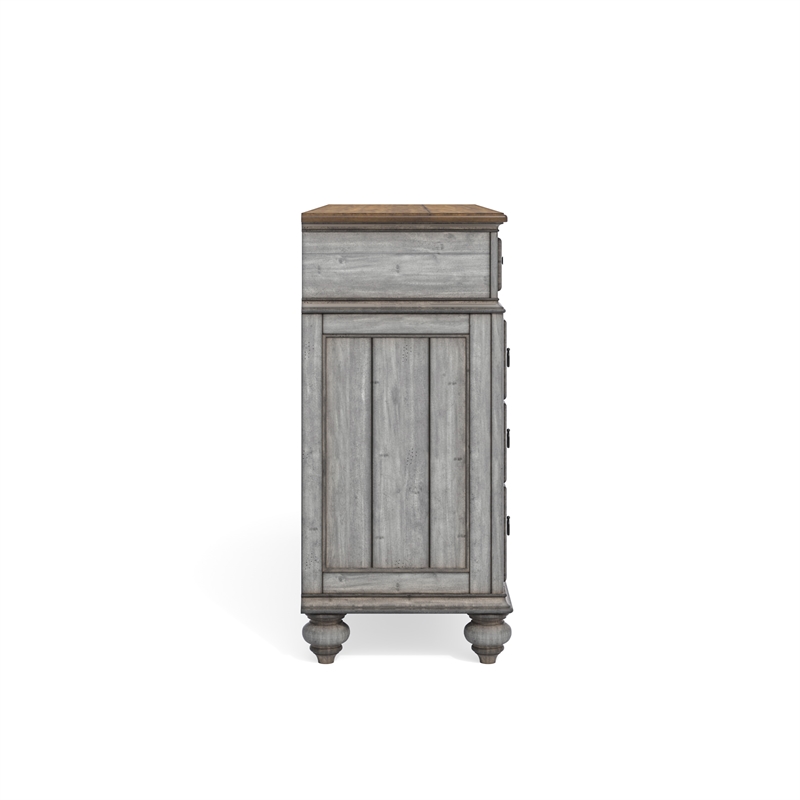 Bowery Hill Wood Dresser with Weathered Gray Finish and Felt Lined Drawers