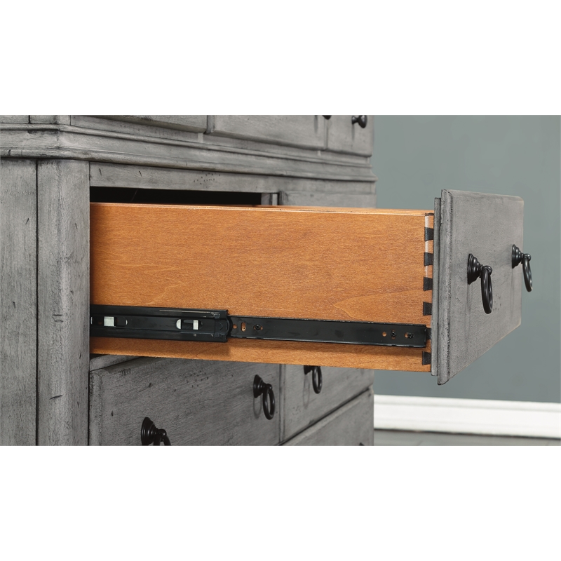 Bowery Hill Wood Dresser with Weathered Gray Finish and Felt Lined Drawers