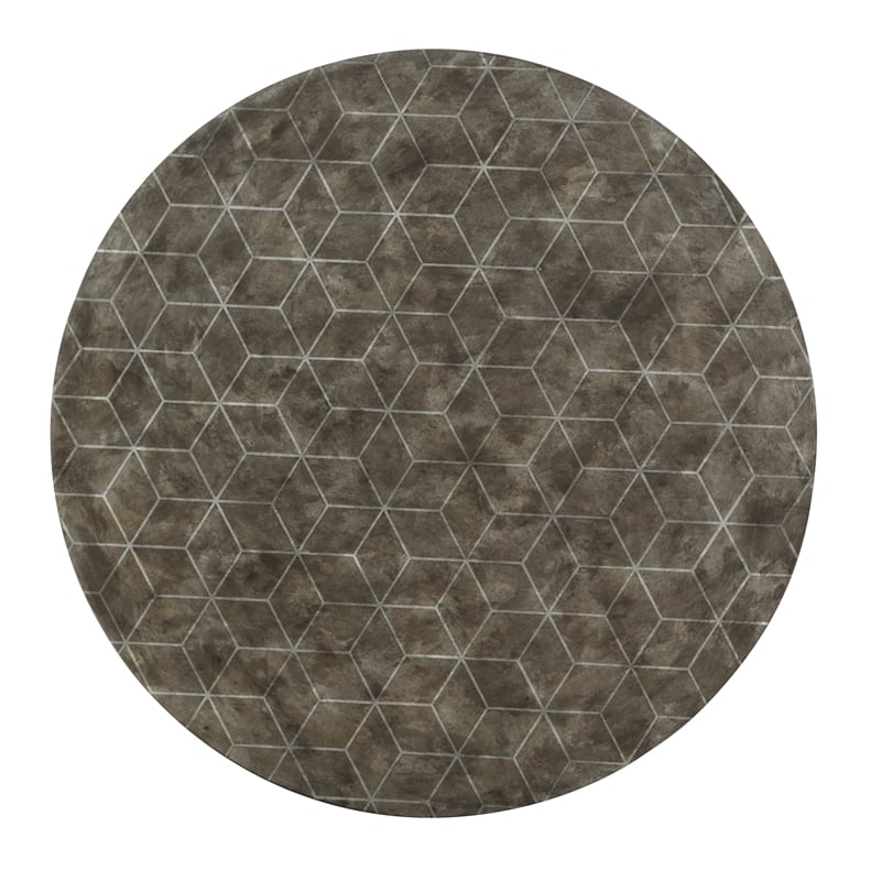 Bowery Hill Antiqued Concrete Top and Metal Base Round Gray Coffee Table