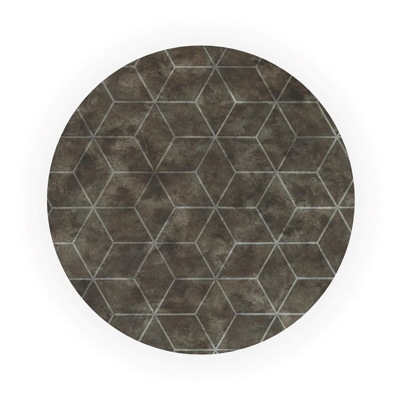 Bowery Hill Contemporary Metal Table with Concrete Top and Base in Gray