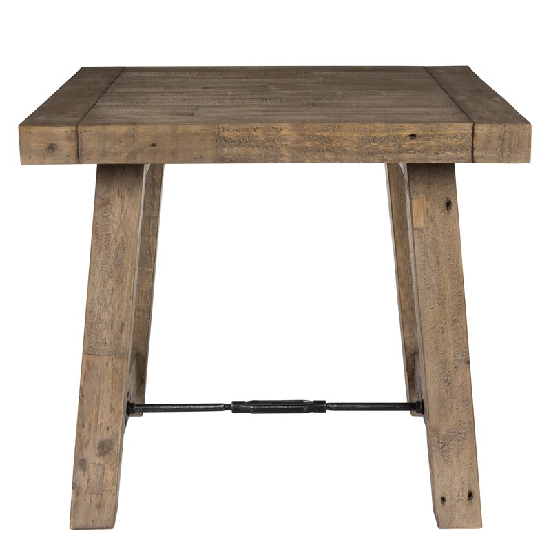Bowery Hill Reclaimed Pine End Table in Weathered Gray Finish
