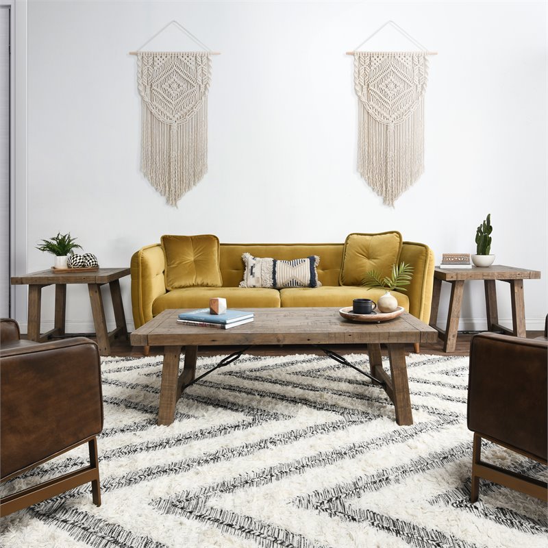 Bowery Hill Reclaimed Pine End Table in Weathered Gray Finish