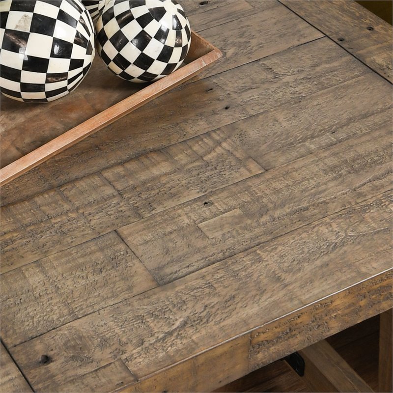 Bowery Hill Reclaimed Pine End Table in Weathered Gray Finish