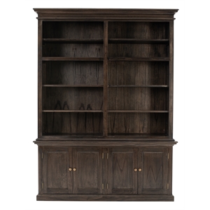 bowery hill wooden double-bay hutch unit in black wash finish