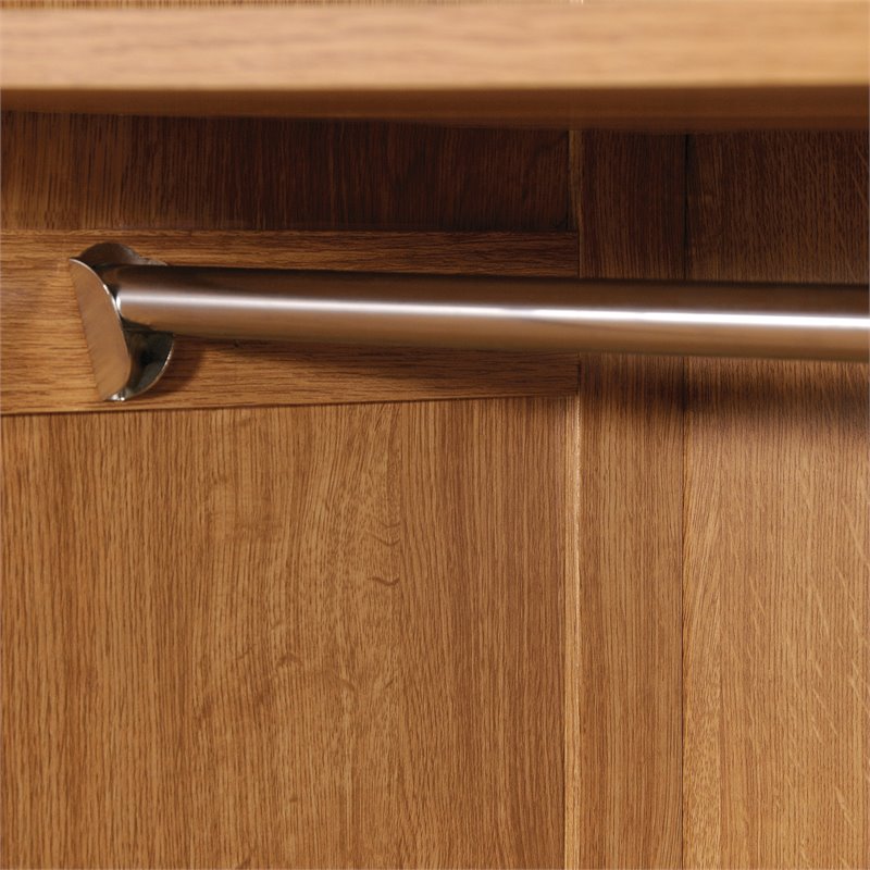 Bowery Hill Engineered Wood Wardrobe Armoire w/Hanging Rod in Highland Oak